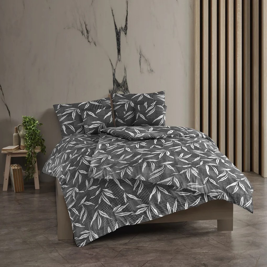 Kvalitex Bavlnené obliečky Osaka šedá, 240 x 220cm, 2x 70 x 90 cm, 240 x 220 cm, 2 ks 70 x 90 cm