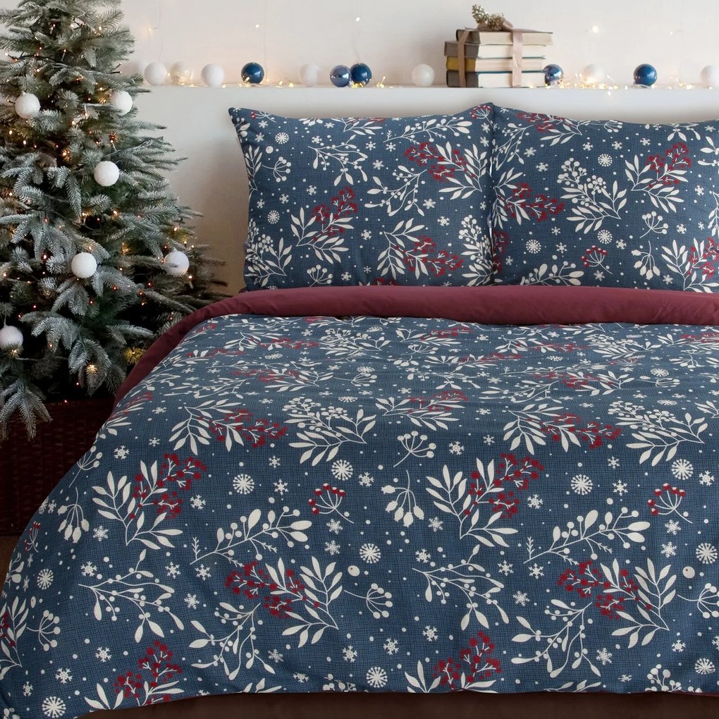 VIANOČNÉ RENFORCÉ OBLIEČKY KRISTY 200X220 CM, 2 KS 70X80 CM VZOROVANÉ