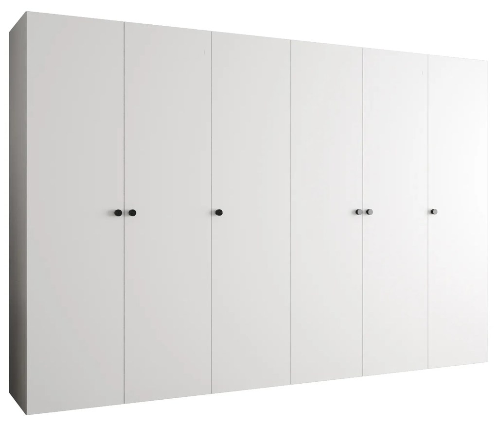 Šatníková skriňa 300 cm Parna 1 (biela + čierna). Akcia -20%. Vlastná spoľahlivá doprava až k Vám domov. 1125901