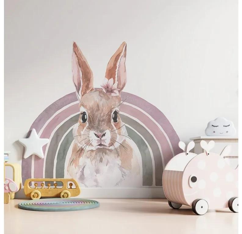 Gario Detská nálepka na stenu Rainbow animals - zajačik Farba: B, Rozmery: 98 x 88 cm