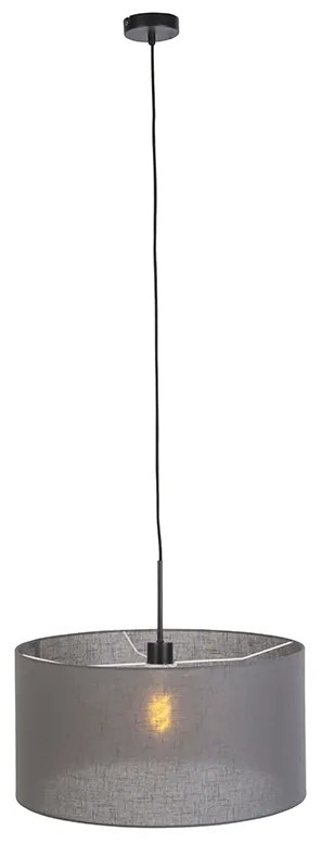 Moderné závesné svietidlo čierne s sivým tienidlom 50 cm - Combi 1