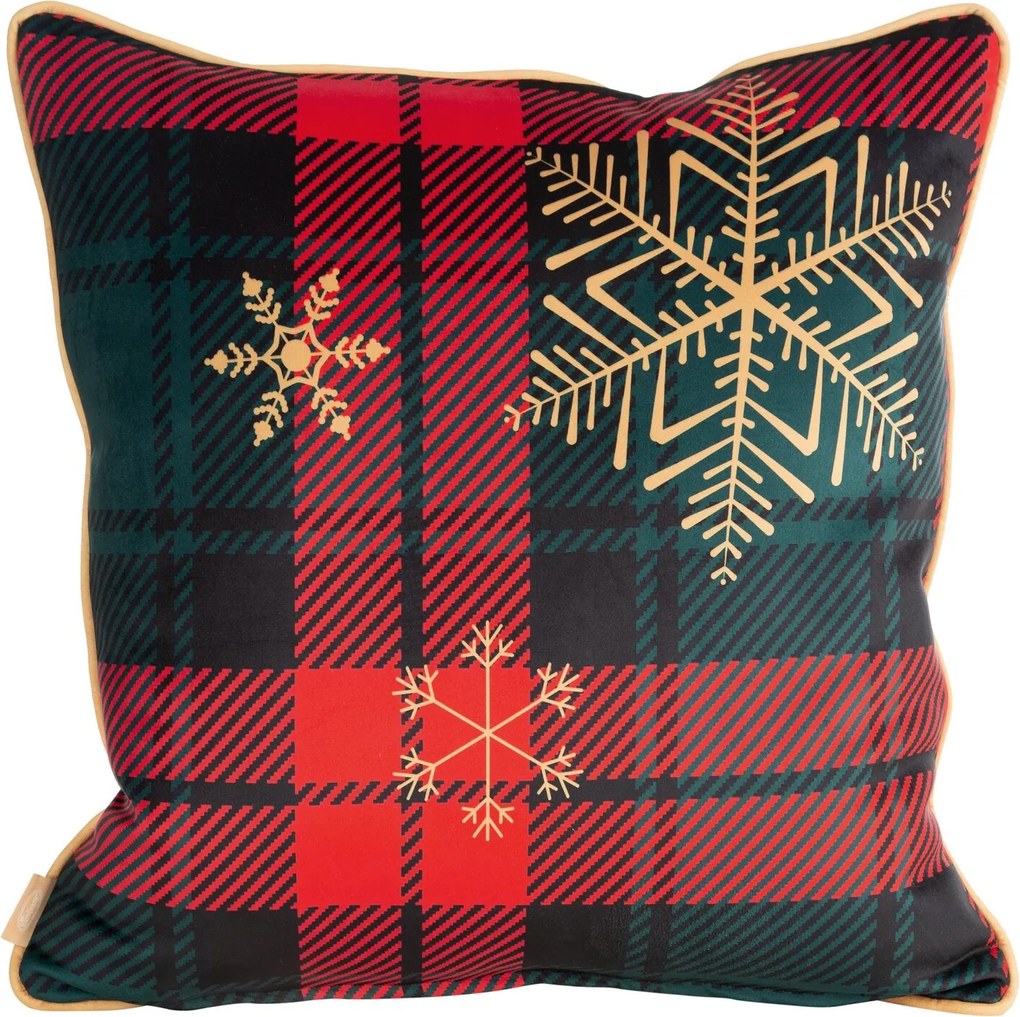VIANOČNÁ DEKORAČNÁ OBLIEČKA NA VANKÚŠ STAR 1KS 45X45 CM VZOROVANÁ