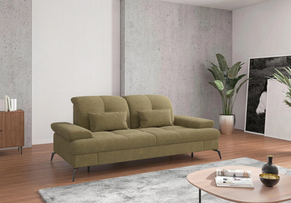 XXXLutz TROJMIESTNA POHOVKA, textil, olivovozelená Sit & More - Sedačky - 000144009948