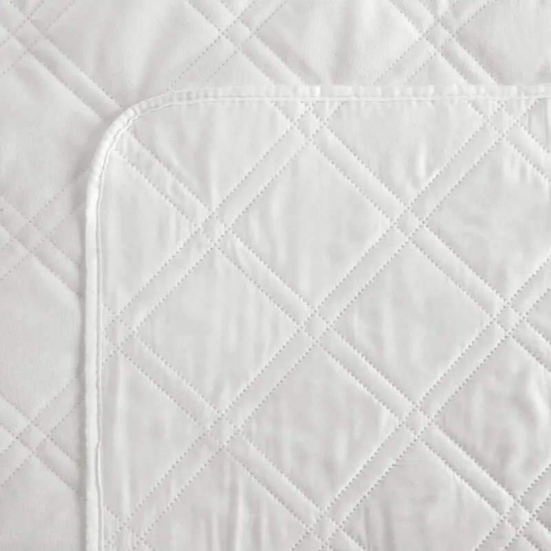 Dekorstudio Zamatový prehoz na posteľ LUIZ8 v bielej farbe Rozmer prehozu (šírka x dĺžka): 200x220cm