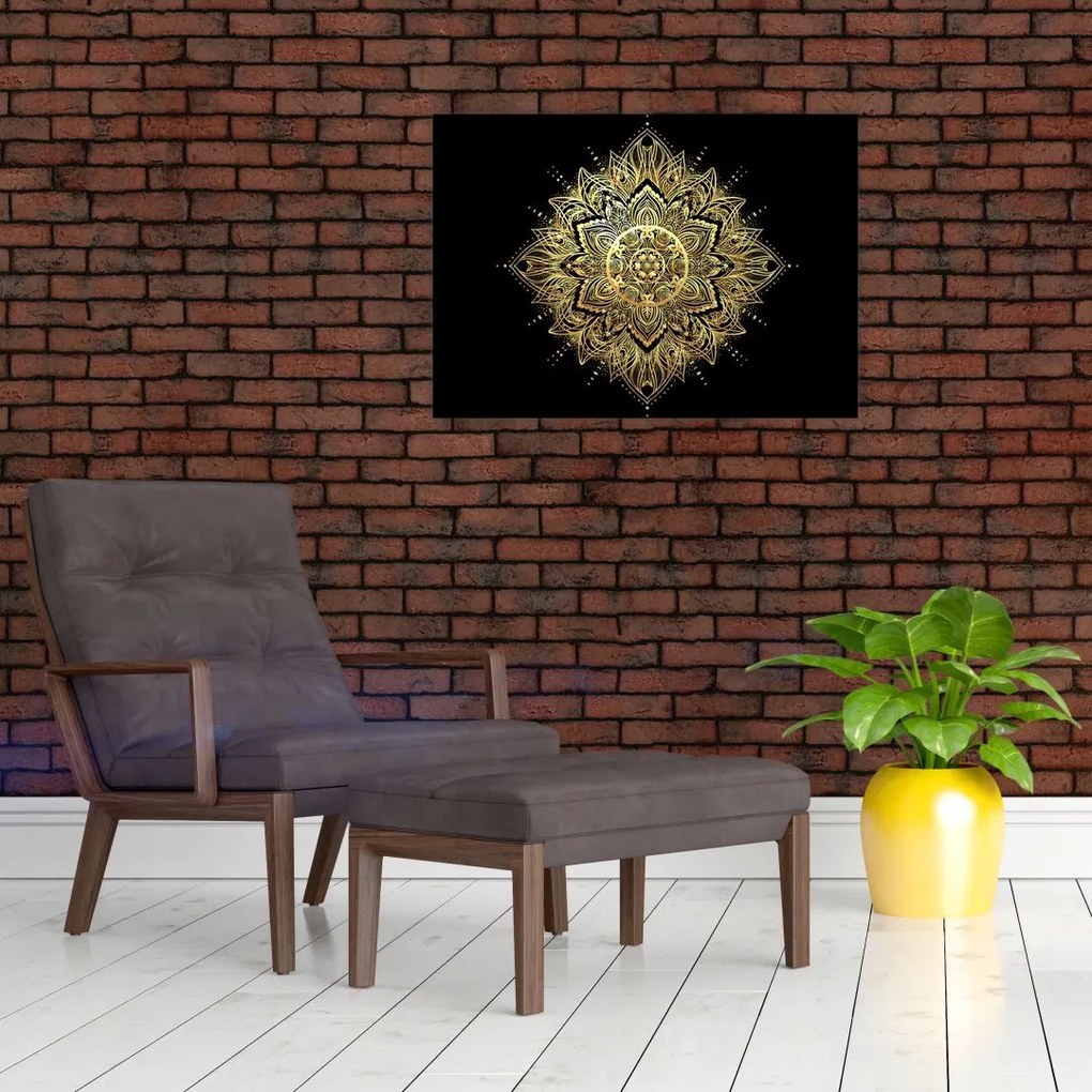 Sklenený obraz - Mandala bohatstvo (70x50 cm)