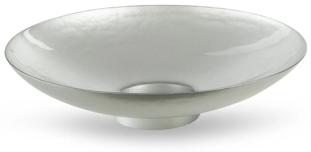 DEKORAČNÝ SKLENENÝ TANIER KALA (FI) 35X9 CM STRIEBORNÁ