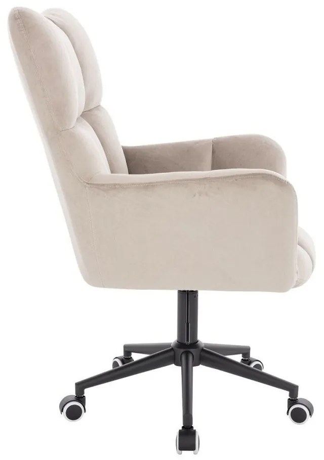LuxuryForm DESIGN Kreslo AURORA VELUR na čiernej podstave s kolieskami - latte