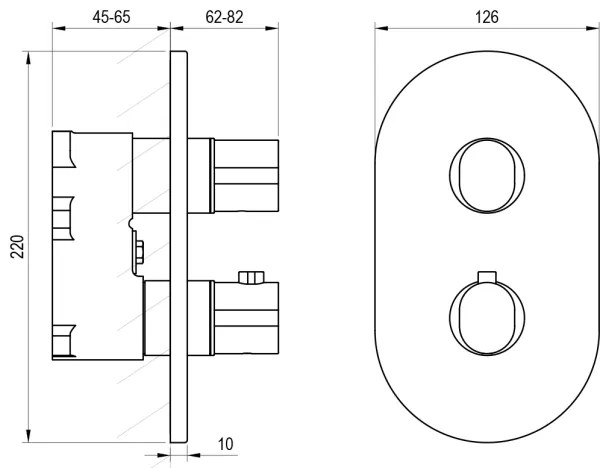 Ravak X070457 - Termostatická sprchová batéria pre podomietkovú inštaláciu CHROME lesklý chróm