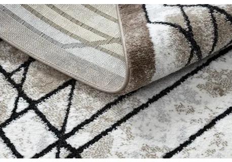 Moderný koberec COZY Tico, geometrický - Štrukturálny, dve vrstvy rúna, hnedá Veľkosť: 120x170 cm