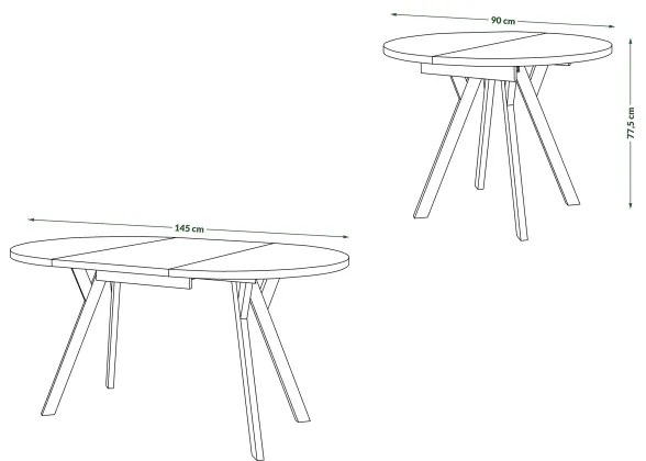 Jedálenský stôl ARTUR dub craft/čierna