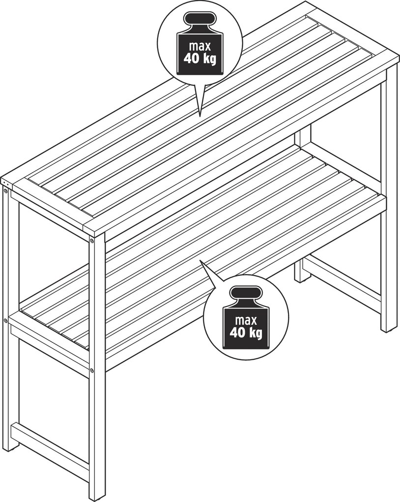 Veľký konzolový stolík s 2 úrovňami »Lenja«