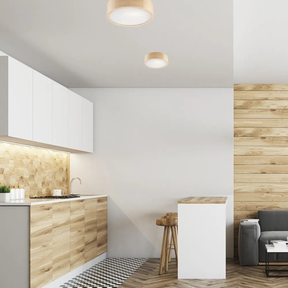 Svetlohnedé stropné svietidlo so skleneným tienidlom ø 27 cm Eveline – LAMKUR