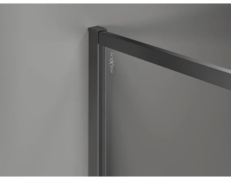 Mexen Kioto-XF, sprchová zástena s rámom 150 x 202 cm, 10mm šedé sklo, grafitový profil, 800-150-104-95-40-X