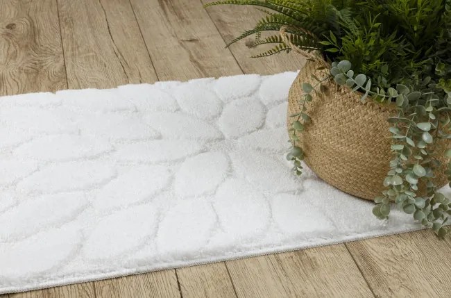 Kúpeľňový koberček SUPREME STONES kamienky, biely