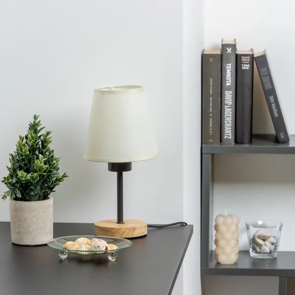 Brilagi - Stolná lampa NUBILA WOOD 1xE27/25W/230V dub/krémová