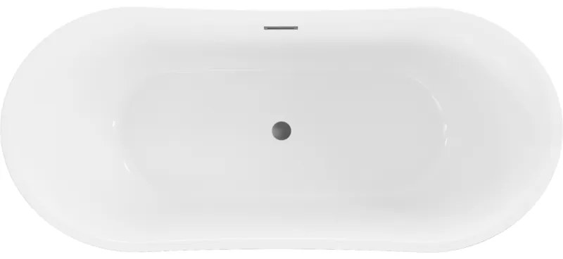 Mexen Montana, voľne stojaca vaňa 170 x 80 cm, biela-čierna, brúsený grafit prepad, 52011708075-95