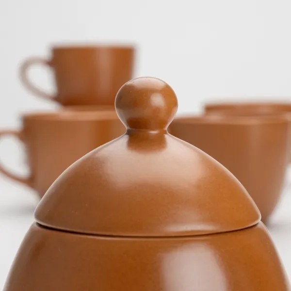 Keramická čajová sada hnedá