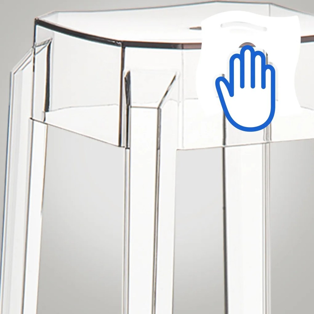 Plastová barová stolička FOX (SET 2 ks) - Transparentná