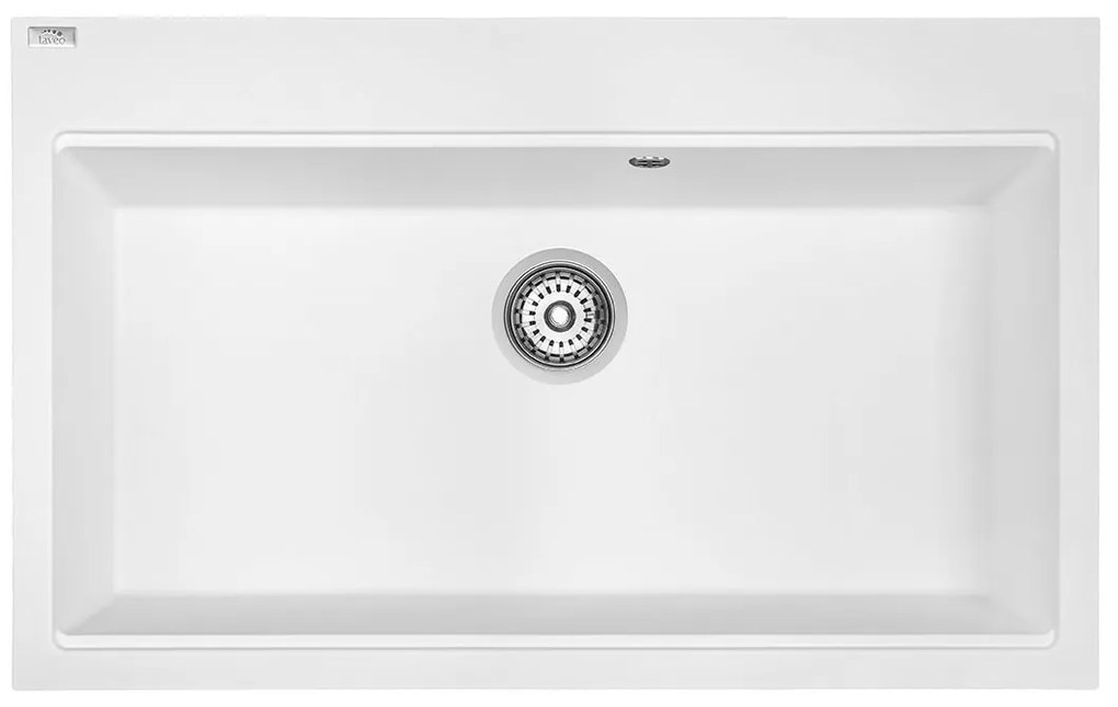 Laveo Tau, 1-komorový granitový drez 800x500x215 mm, biela, LAV-SBT_6108