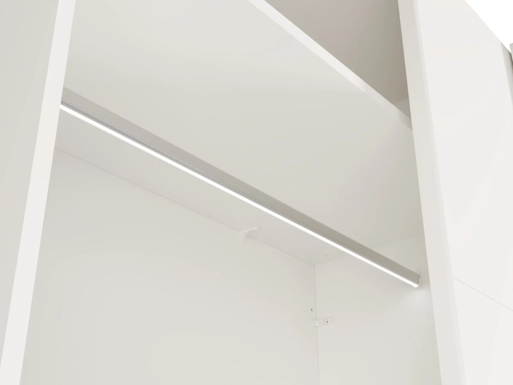 ŠATNÍKOVÁ SKRIŇA S POSUVNÝMI DVERAMI A ZRKADLOM CARLOTA BIELA 220 cm