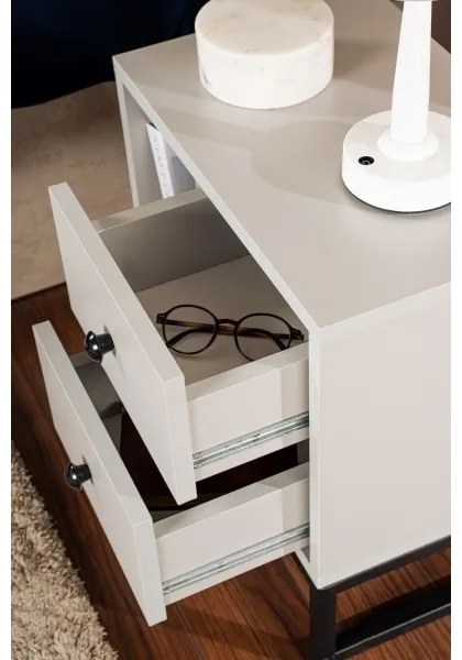 Nočný stolík GLIMMER 50x45,2 cm šedá/čierna