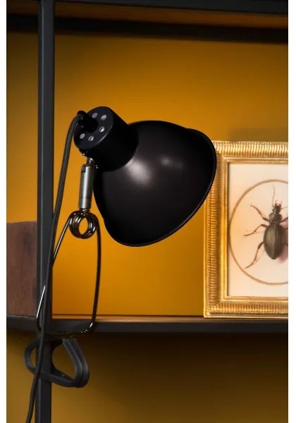 Lucide 45987/01/30 - Lampa s klipom MOYS 1xE27/40W/230V čierna