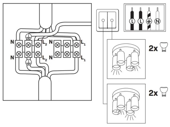 LED RGBW stmievateľné kúpeľňové bodové svietidlo TURYN 4xGU10/6,5W/230V IP44 čierne