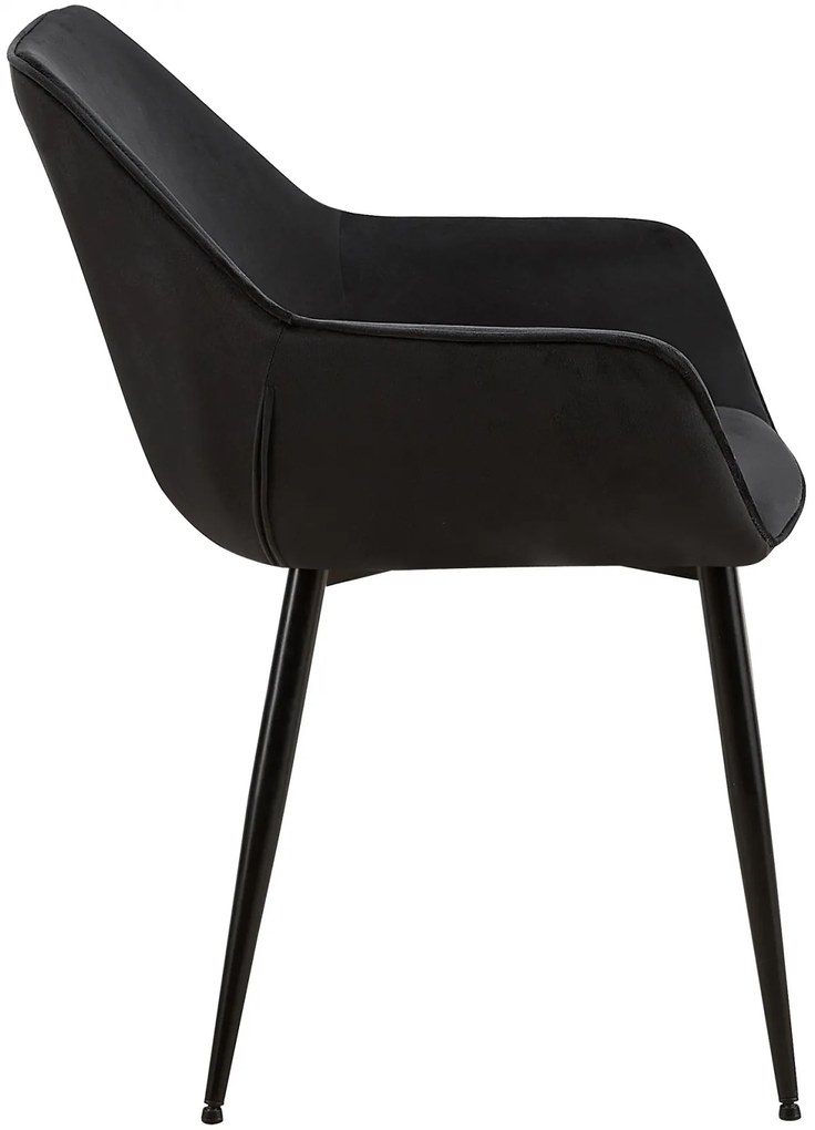 Jedálenská stolička Vessa - zamat - čierna