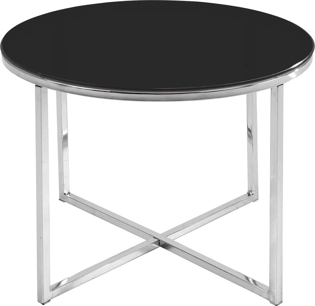 Bighome - Príručný stolík CROSS 55 cm, čierna