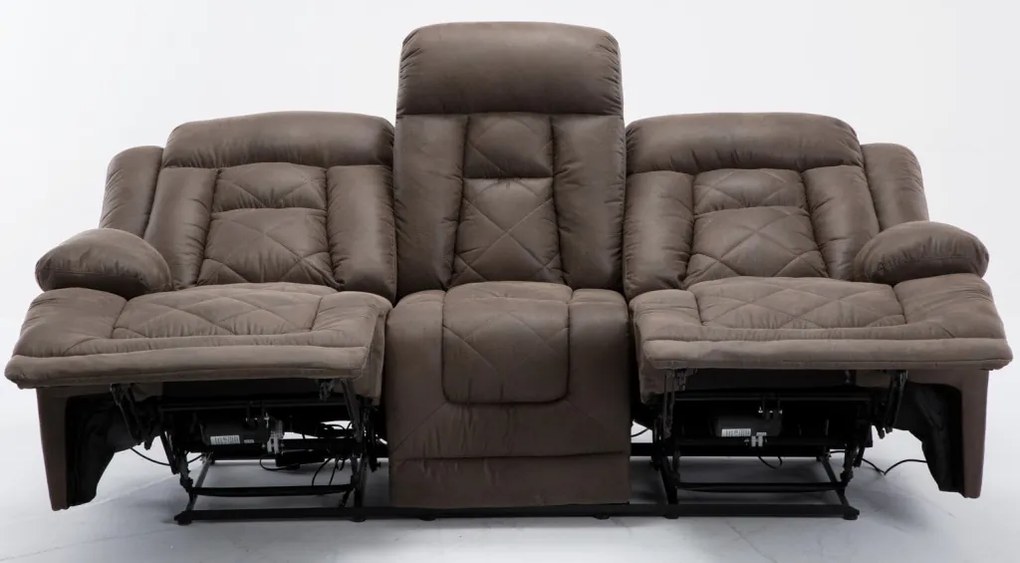 Trojsedák Oxford,  hnedá látka, funkcia el. polohovanie