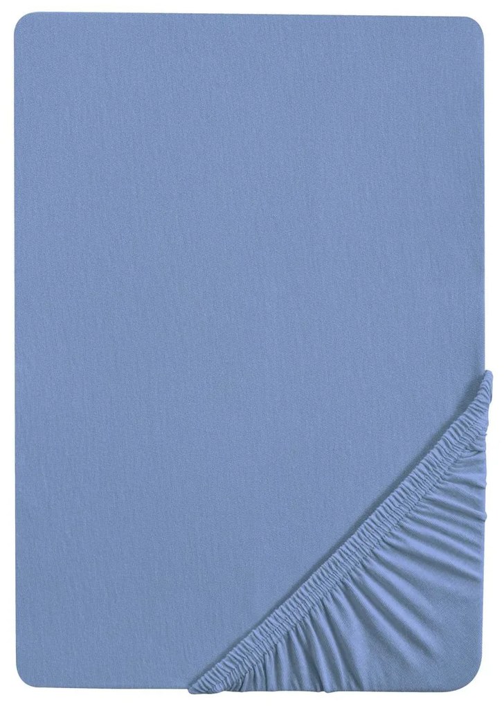 Biberna Napínacia džersejová plachta (modrá, 140 – 160 x 200 cm) (100227068)