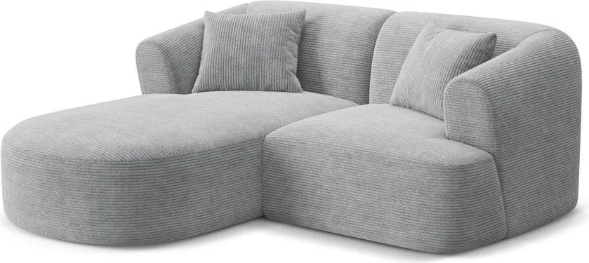 Svetlosivá menčestrová rohová pohovka (ľavý roh/s leňoškou) Campi – Cosmopolitan Design