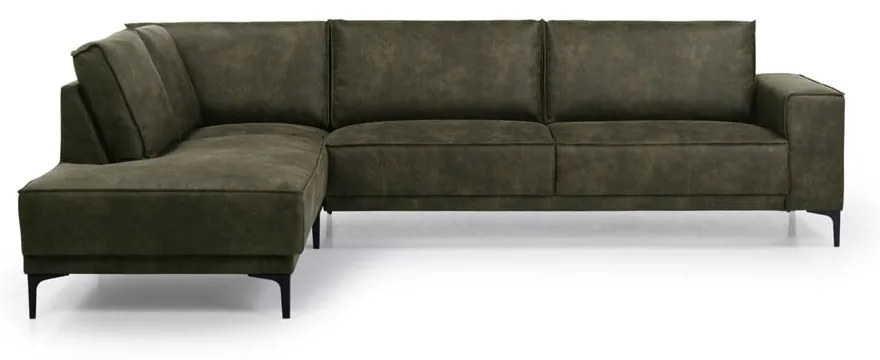 Zelená rohová pohovka z imitácie kože (ľavý roh) Copenhagen – Scandic