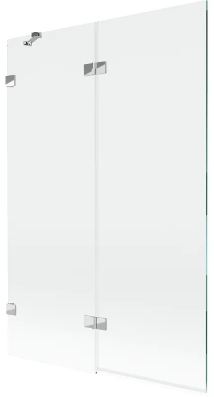 Mexen Lunar, 2-krídlová vaňová zástena ľavá 120 x 150 cm, číre sklo, chrómová, 897-120-100-01-00-L