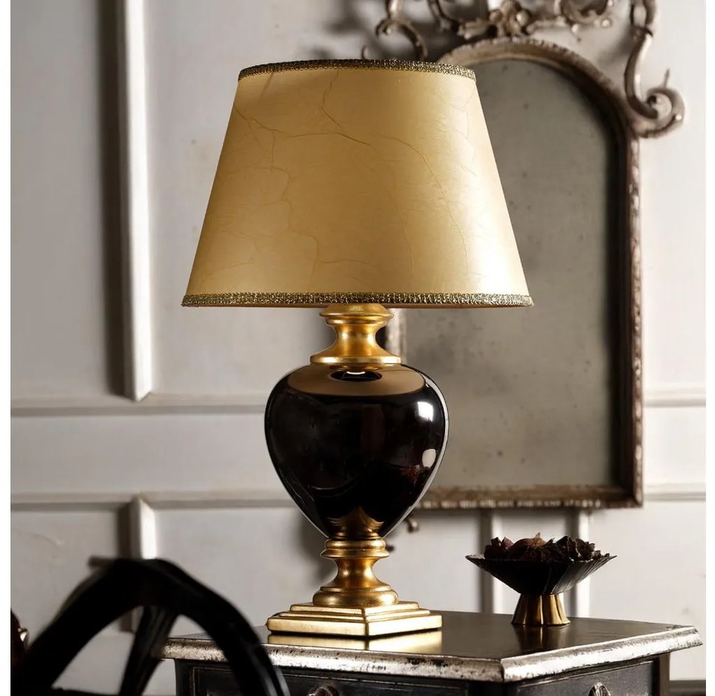 ONLI - Stolná lampa AMADEUS 1xE27/15W/230V 72 cm čierna/zlatá