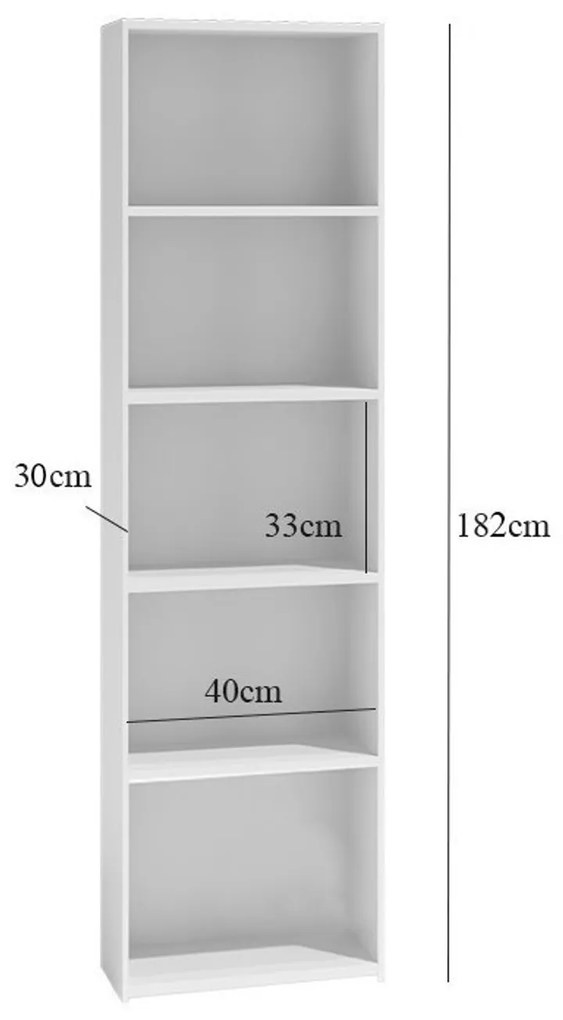 Regál 40 cm biely
