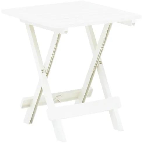 vidaXL Skladací záhradný stôl biely 45x43x50 cm plastový-