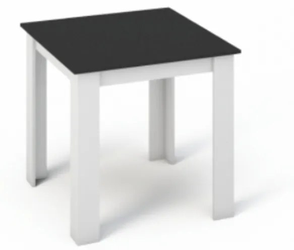 Jedálenský stôl Kraz 80x80 cm - biela / čierna