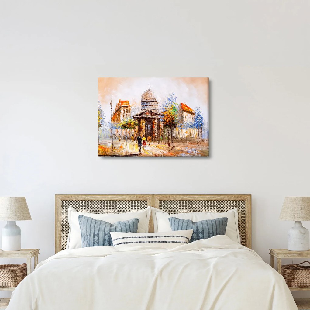 Obraz - Maľovaná mestská pamiatka (70x50 cm)
