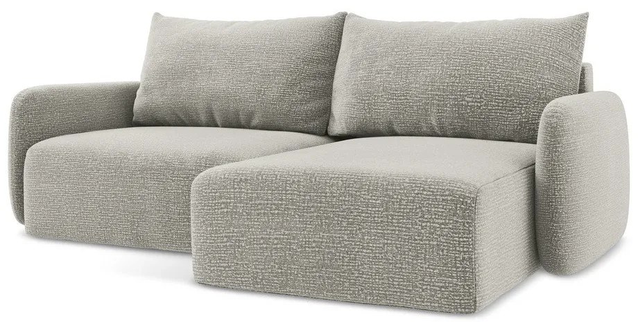 Svetlosivá rozkladacia/s úložným priestorom rohová pohovka (pravý roh) Kalena – Makamii