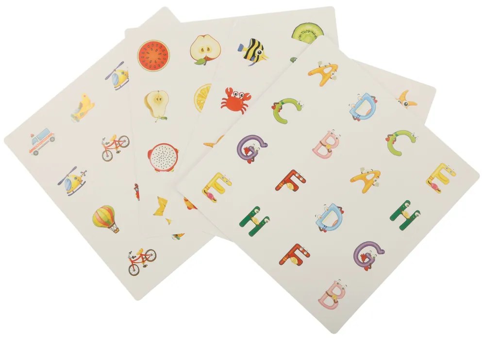 KIK Drevená pamäťová stolová puzzle hra pre deti - 4 obojstranné karty, rozvoj pamäti