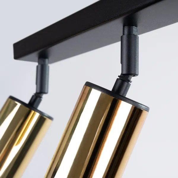 Sollux SL.1384 - Bodové svietidlo WINX 3xGU10/10W/230V čierna/zlatá