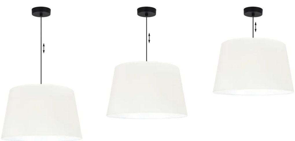Závesné svietidlo Gaja, 1x krémové textilné tienidlo, (fi 44cm), b