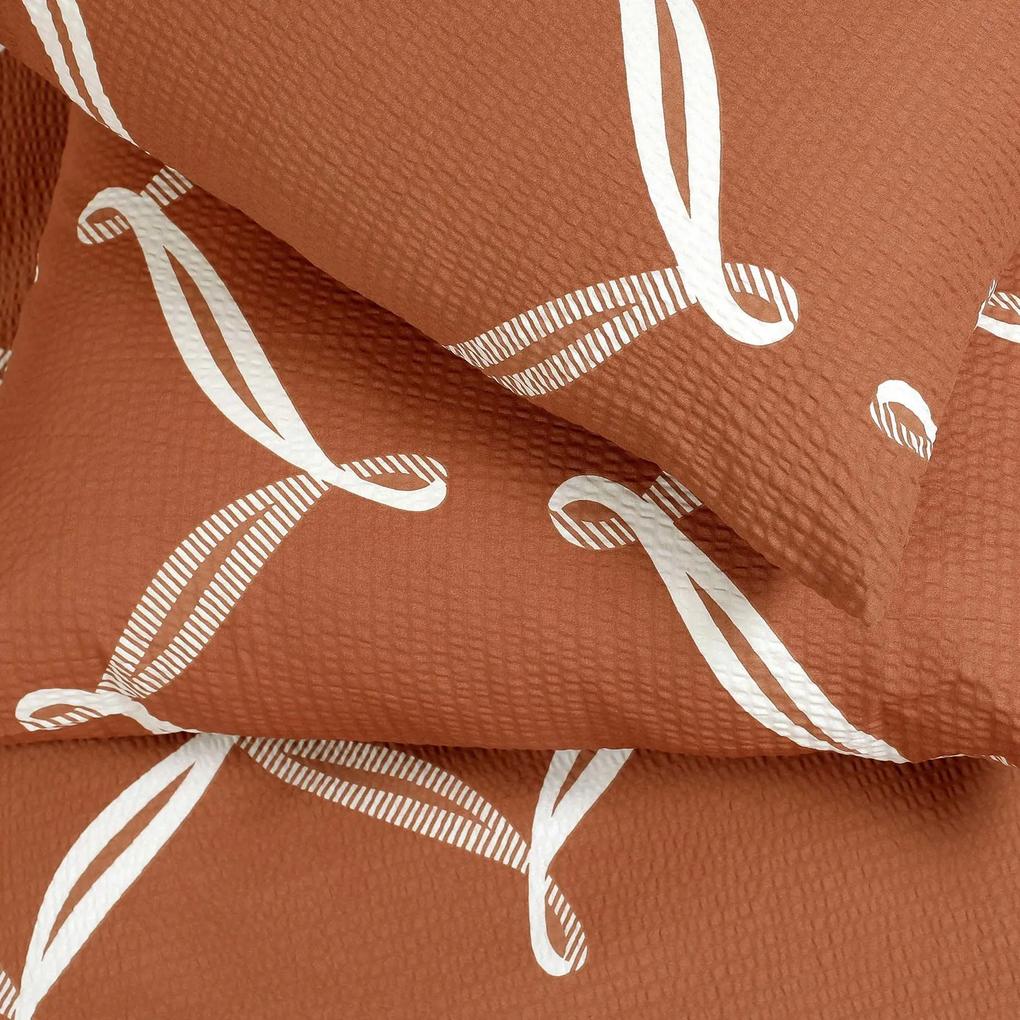 Goldea krepové posteľné obliečky deluxe - dizajnové laná na škoricovom 240 x 200 a 2ks 70 x 90 cm