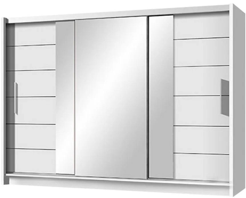 Skriňa Lizbona 2 250 biely/zrkadlo