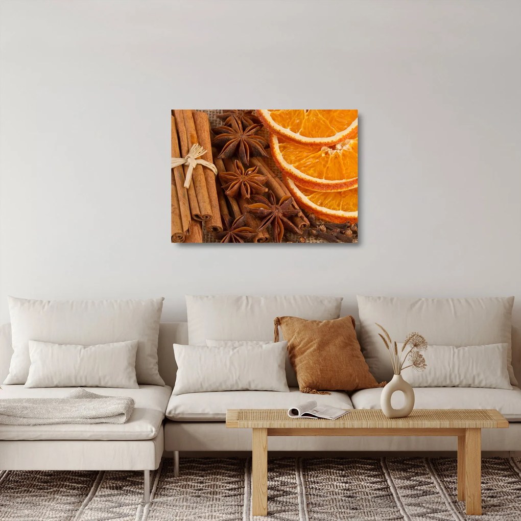 Sklenený obraz - Vonné korenie (70x50 cm)