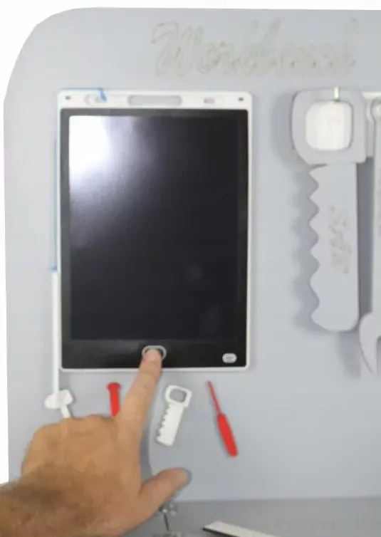 Drevený ponk s príslušenstvom - šedý