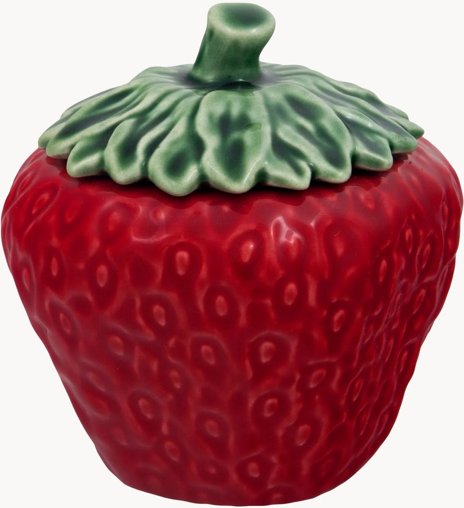Ručne maľovaná úložná dóza Strawberries