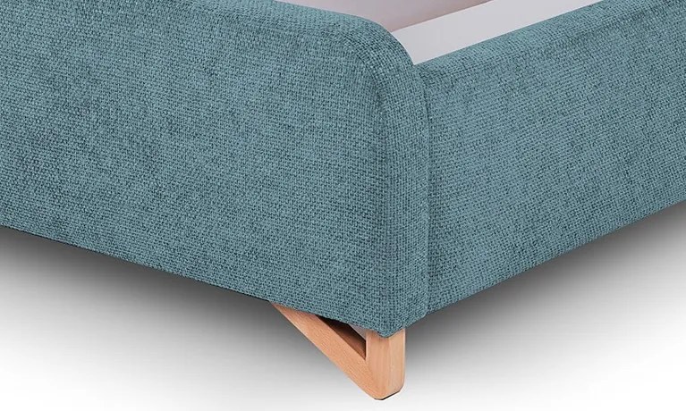 Posteľ Flamingo 180x200 cm, morská modrá štruktúrovaná tkanina
