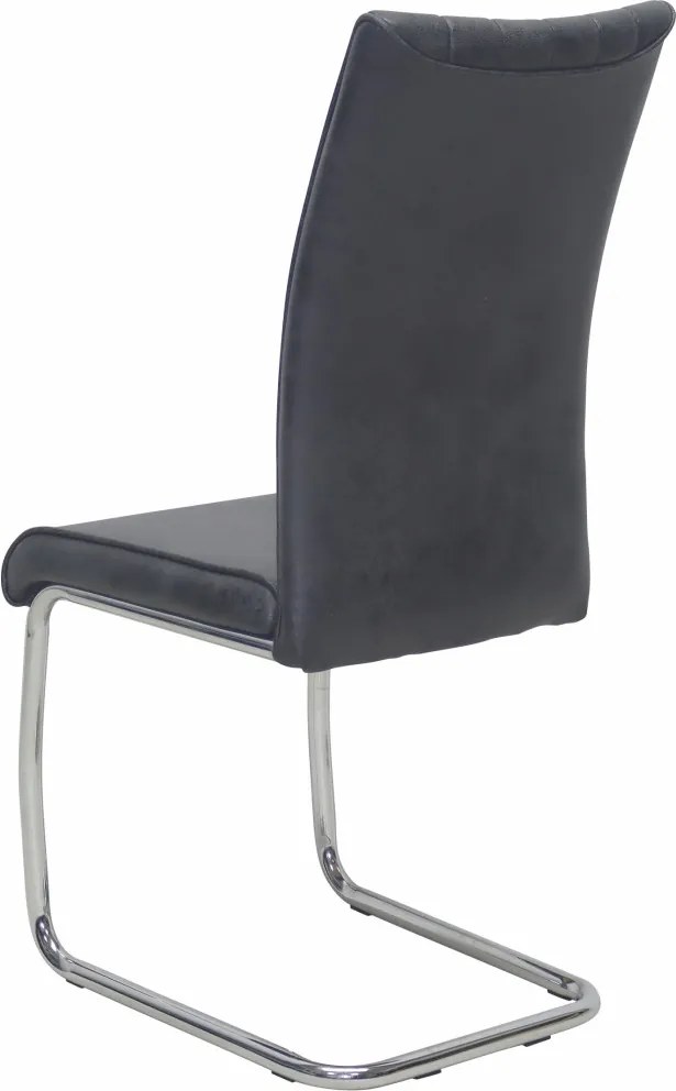 Jedálenská stolička Vertical, antracitová látka v optike lesklej kože